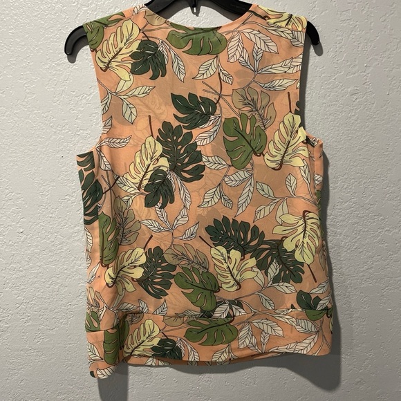 CAbi | 'Tropical' Palm Leaf Printed Blouse Top - Picture 8 of 9